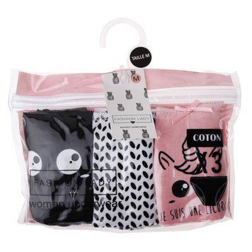 Трусики-сліп Fashion Lady Sli Slip F 3-pack black/white/pink &mdash; 12890281-1, S, 3349610016252