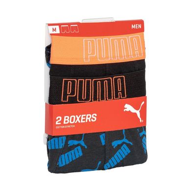 Трусы-боксеры Puma Big Logo AOP Boxer 2-pack black/blue — 501012001-030, M, 8718824806334