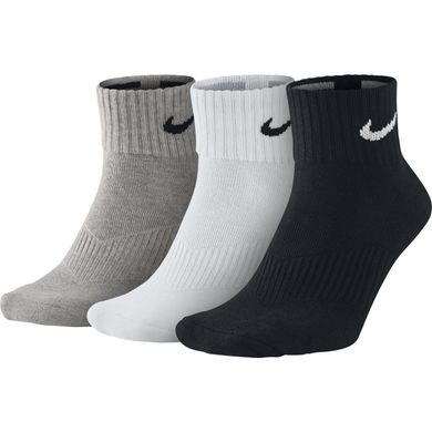 Шкарпетки Nike Cushion Quarter 3-pack black/gray/white — SX4703-901, 34-38, 884726569665