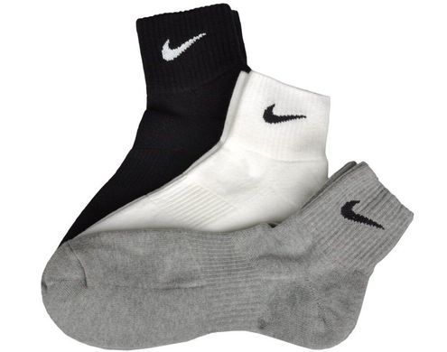 Шкарпетки Nike Cushion Quarter 3-pack black/gray/white — SX4703-901, 34-38, 884726569665