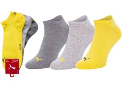 Носки Puma Unisex Sneaker Plain 3-pack gray/yellow — 261080001-003, 47-49, 8718824801902