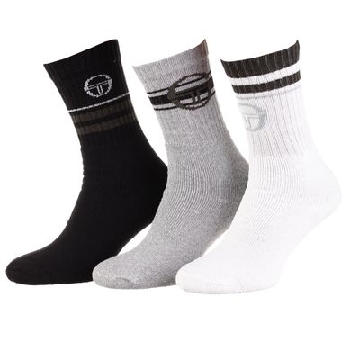 Шкарпетки Sergio Tacchini 3-pack black/gray/white — 83522508-1, 38-41, 3349600163232