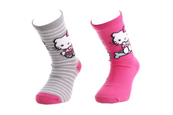 Носки Hello Kitty Socks 2-pack magenta/gray — 36762-1, 31-35, 3349610002774