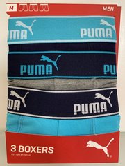 Трусы-боксеры Puma Basic Boxer Number 1 Logo 3-pack blue/gray/light blue — 501441001-060, XL, 8718824803333