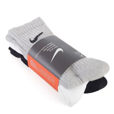 Шкарпетки Nike 3-pack black/gray/white — SX4508-965, 34-38, 685068095450