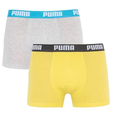 Трусы-боксеры Puma Basic Boxer 2-pack gray/yellow — 521015001-006, XL, 8718824806884