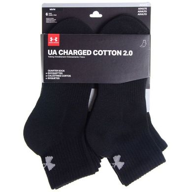 Носки Under Armour Charged Cotton 2 Quarter 3-pack black — 1312476-001, 36-41, 191168869858