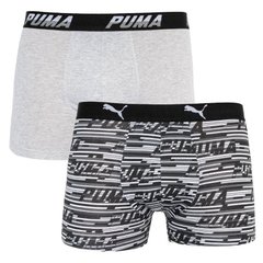 Труси-боксери Puma Logo AOP Boxer 2-pack gray/white/black — 501003001-200, XL, 8718824805436