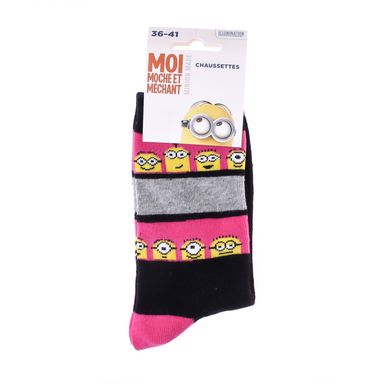 Шкарпетки Minions Stripes On Shaft + Minion 1-pack black — 13890131-7, 36-41, 3349610011899