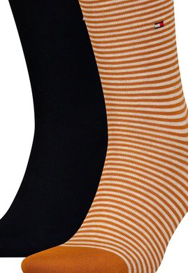 Шкарпетки Tommy Hilfiger Socks Small Stripe 2-pack mustard/black — 342029001-083, 43-46, 8718824567334