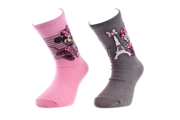 Шкарпетки Disney Minnie Socks 2-pack magenta/gray — 83892347-2, 35-38, 3349610008356