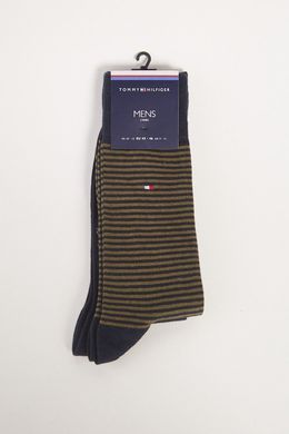 Шкарпетки Tommy Hilfiger Socks Small Stripe 2-pack green/black — 342029001-150, 39-42, 8718824567365