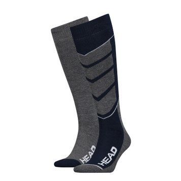 Шкарпетки гірськолижні Head UNISEX SKI V-SHAPE KNEEHIGH 2PPK синій, сірий Уні 31-34