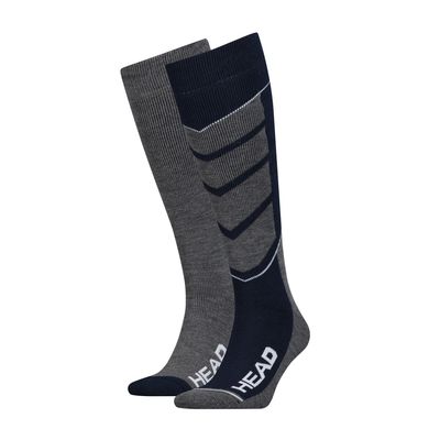 Шкарпетки Head Unisex Ski V-Shape Kneehigh 2-pack gray/blue — 791004001-277, 31-34, 8718824743066