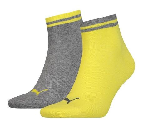 Шкарпетки Puma Heritage Quarter 2-pack gray/yellow — 281012001-003, 35-38, 8718824801636