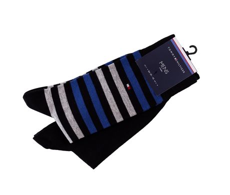 Шкарпетки Tommy Hilfiger Socks Duo Stripe 2-pack black/blue — 472001001-040, 39-42, 8718824567778