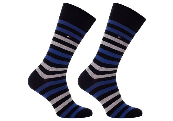 Шкарпетки Tommy Hilfiger Socks Duo Stripe 2-pack black/blue — 472001001-040, 39-42, 8718824567778