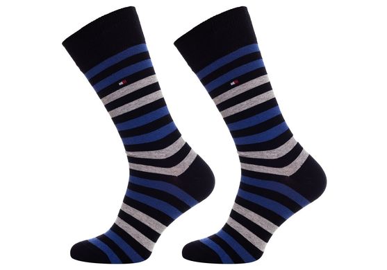 Шкарпетки Tommy Hilfiger Socks Duo Stripe 2-pack black/blue — 472001001-040, 43-46, 8718824567785