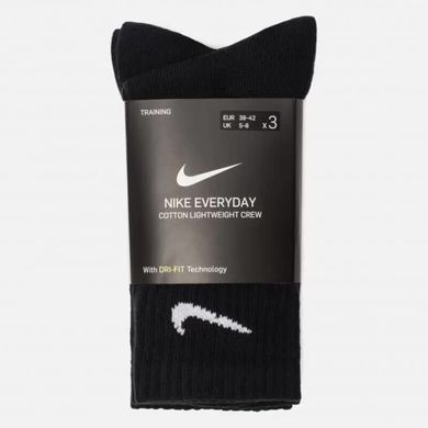 Шкарпетки Nike Everyday Lightweight Crew 3-pack black — SX7676-010, 46-50, 888407237218