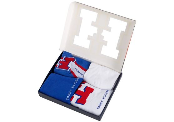 Шкарпетки Tommy Hilfiger Unisex Sneaker Giftbox 4-pack blue/white — 392004001-470, 43-46, 8718824653433
