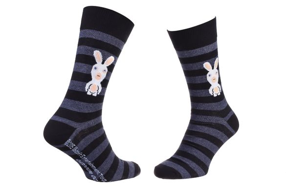 Шкарпетки Rabbids Invasion Rabbits And Stripes 1-pack black — 93153261-4, 39-42, 3349610010908