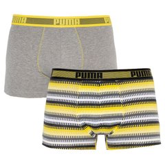 Трусы-боксеры Puma Worldhood Stripe Trunk 2-pack gray/yellow — 501004001-020, XL, 8718824805511