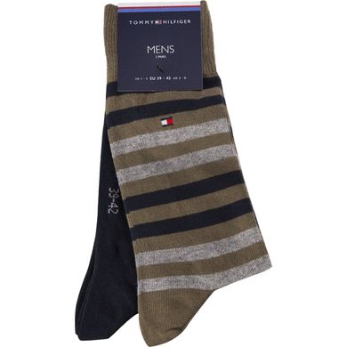 Носки Tommy Hilfiger Socks Duo Stripe 2-pack black/green — 472001001-150, 39-42, 8718824567853