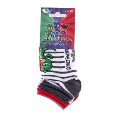 Шкарпетки PJ Masks Pj Masks Gluglu Green/Red Bibou/Yoyo 3-pack white/gray — 83890755-1, 27-30, 3349610007410