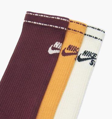 Шкарпетки Nike SB Everyday Max Lightweight Crew 3-pack burgundy/mustard/white — CT2820-944, 43-46, 193656257413