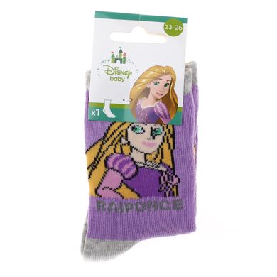 Шкарпетки Disney Princess Raiponce gray/pink — 43891047-8, 19-22, 3349610004419
