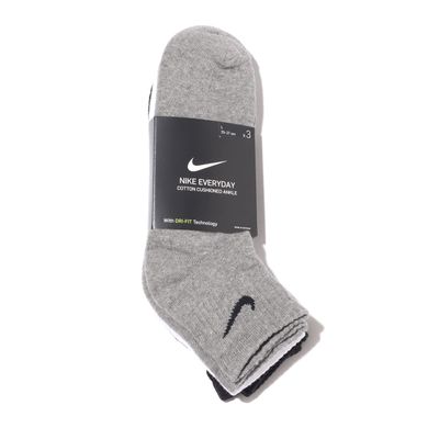 Носки Nike Everyday Cush Ankle 3-pack black/white — SX7667-964, 42-46, 194955549223