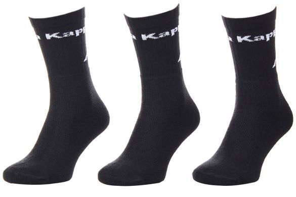 Шкарпетки Kappa Socks Logo Saboya 3-pack black — 304MT00-901, 39-42, 8016279321885