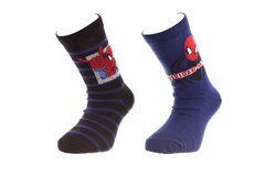 Шкарпетки Marvel Spider-Man Ds Frame + Stripes/Head Spider + Spider 2-pack black/blue — 83842044-2, 35-38, 3349610006444