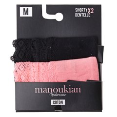 Трусики-шорты Manoukian Shorty-X2 -Femme 2-pack black/coral — 12890483-1, XL, 3349610012605