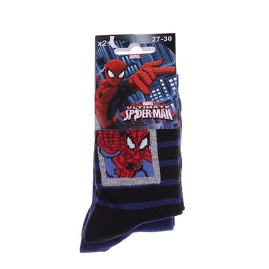 Носки Marvel Spider-Man Ds Frame + Stripes/Head Spider + Spider 2-pack black/blue — 83842044-2, 27-30, 3349610006420