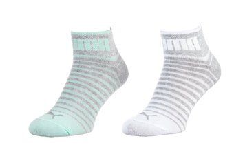 Шкарпетки Puma UNISEX QUARTER 2P сірий, білий, ментоловий Уні 39-42