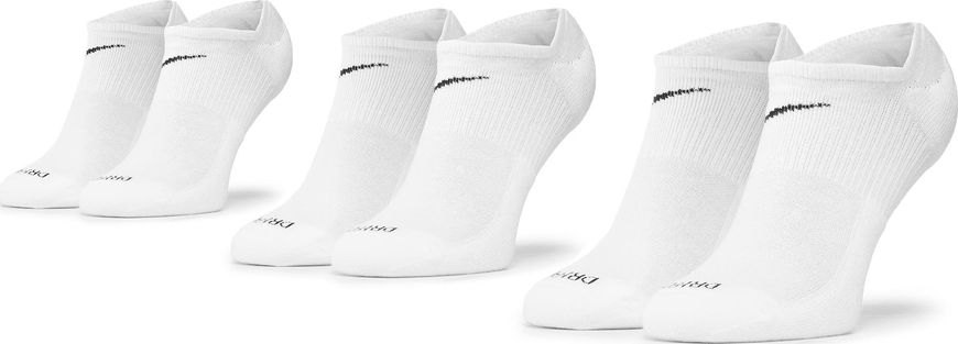 Шкарпетки Nike Everyday Plus Cushioned No Show 3-pack white - SX7840-100, 38-42, 193153926126