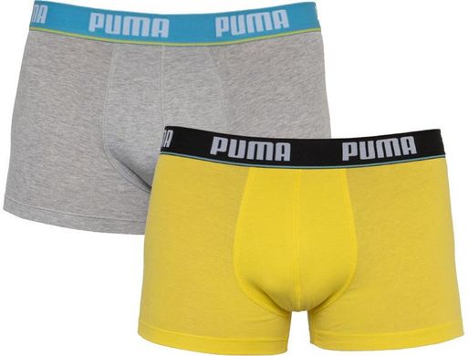 Трусы-боксеры Puma Basic Trunk 2-pack light gray/yellow — 521025001-006, S, 8718824807102