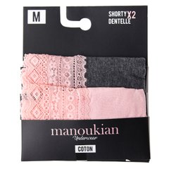 Трусики-шорты Manoukian Shorty-X2 -Femme 2-pack dark gray/pink — 12890483-2, XL, 3349610012643