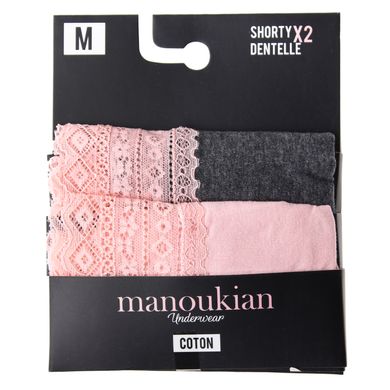 Трусики-шорты Manoukian Shorty-X2 -Femme 2-pack dark gray/pink — 12890483-2, S, 3349610012612