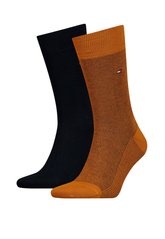 Носки Tommy Hilfiger Socks BirdEye 2-pack mustard/black — 482004001-083, 39-42, 8718824568126