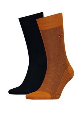Шкарпетки Tommy Hilfiger Socks BirdEye 2-pack mustard/black — 482004001-083, 39-42, 8718824568126