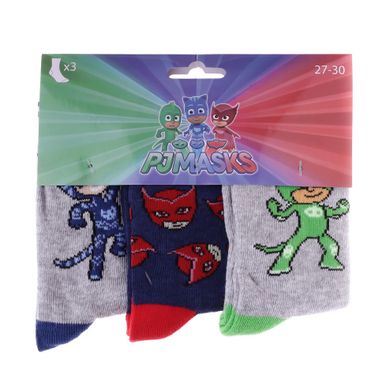Шкарпетки PJ Masks Pj Masks Bibou + Amulet/Yoyo + Lightning/Gluglu + Amulet 3-pack gray/blue — 83896248-2, 27-30, 3349610009001