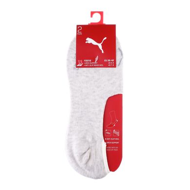 Шкарпетки Puma Footie Unisex 2-pack light gray/white — 141011001-002, 39-42, 8718824799698