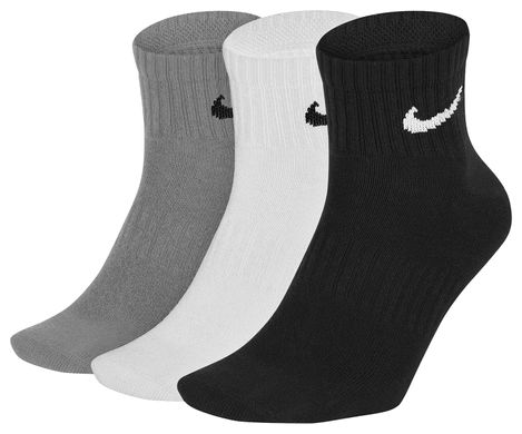 Носки Nike Everyday Lightweight Ankle 3-pack black/gray/white — SX7677-901, 34-38, 888407239137