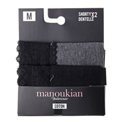 Трусики-шорты Manoukian Shorty-X2 -Femme 2-pack black gray — 12890483-3, L, 3349610012674