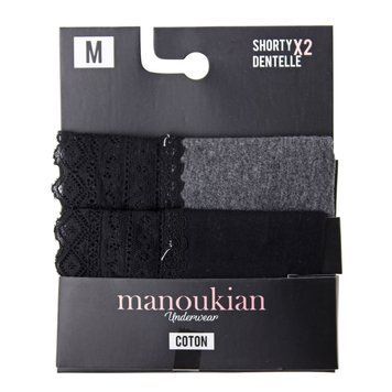 Труси Manoukian SHORTY-X2 -FEMME чорний, сірий Жін L