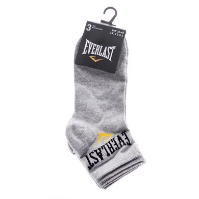 Шкарпетки Everlast Quarter Socks 3-pack gray — 179013, 35-40, 8712113410813