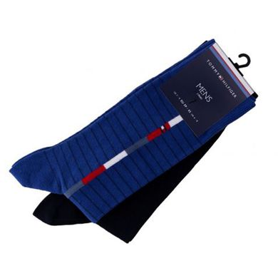 Шкарпетки Tommy Hilfiger Socks Pop Stripe 2-pack black/blue — 482011001-085, 39-42, 8718824568447