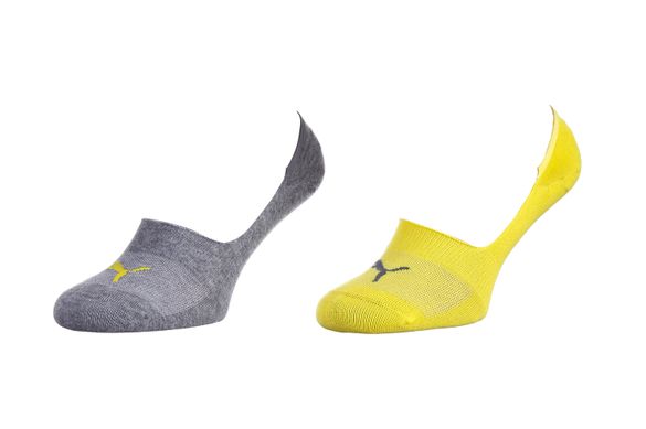 Шкарпетки Puma Footie Unisex 2-pack gray/yellow — 141011001-003, 39-42, 8718824799728
